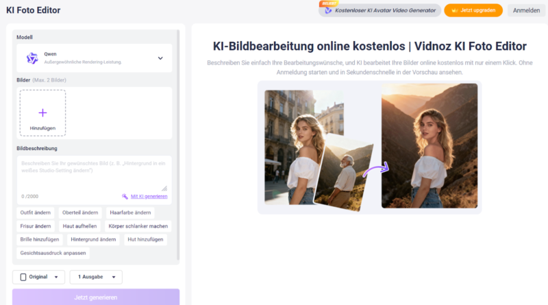 Komplexe Bildbearbeitung? Mit Vidnoz geht’s mit einem Klick.